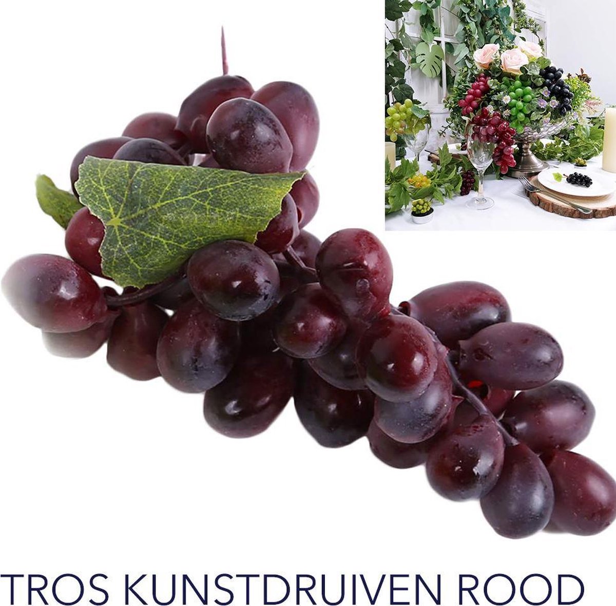 Kunst planten - Kunstplanten - Circa18*8 cm grote druiventros -Kunst ...
