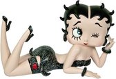 Betty Boop liggend met zwarte glitterjurk