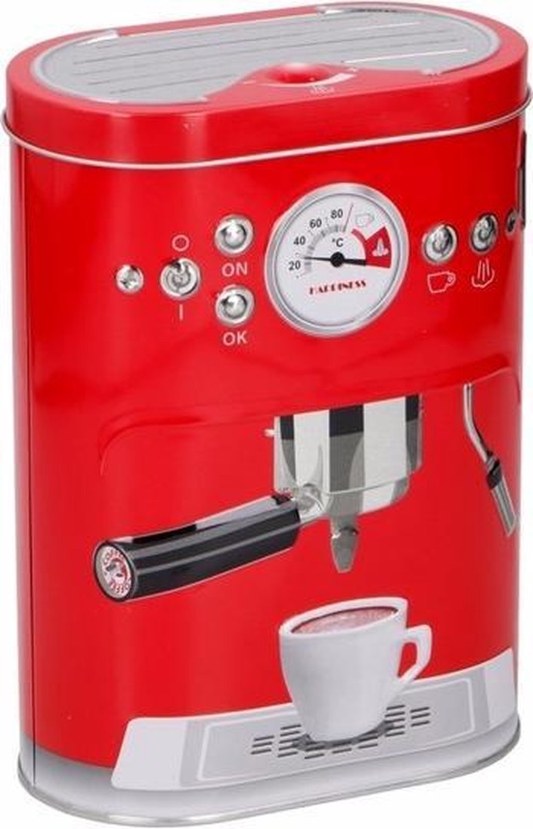 snor stroom Recyclen Koffie bewaarblik rood 17 cm | bol.com
