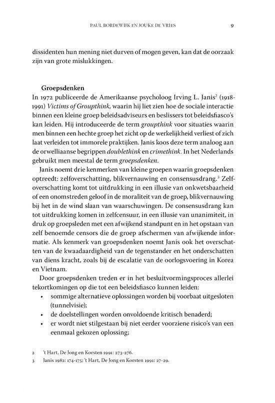Pagina 9 van een boek met tekst en voetnoten. Titel bovenaan: 'PAUL BORDEWIJK EN JOUKE DE VRIES'.