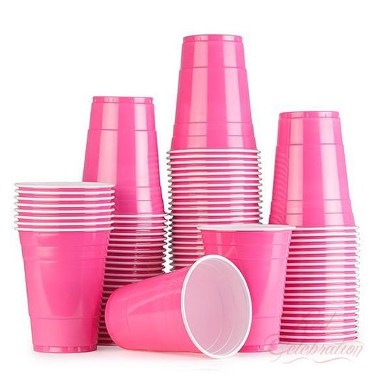 verwennen Perth Pilfer 100 American Pink Cups - 500ml Roze Party Beer Pong bekers | bol.com
