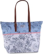 Fabrizio Shopper Dames 32 Liter Polyester Blauw/wit