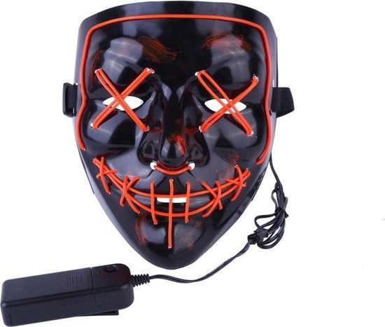 Purge masker-Lichtgevend masker–Neon Masker Rood voor Halloween | bol.com