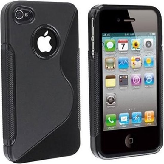 Verstelbaar hoofdpijn Bloeien Apple iPhone 4 / 4S Silicone Case s-style hoesje Zwart | bol.com