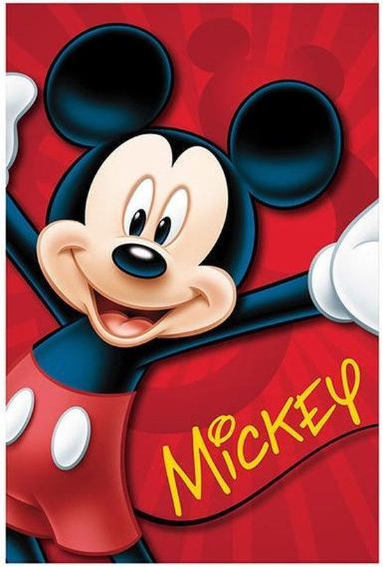Mickey Mouse fleece deken - rood - 150 x 100 cm. | bol.com