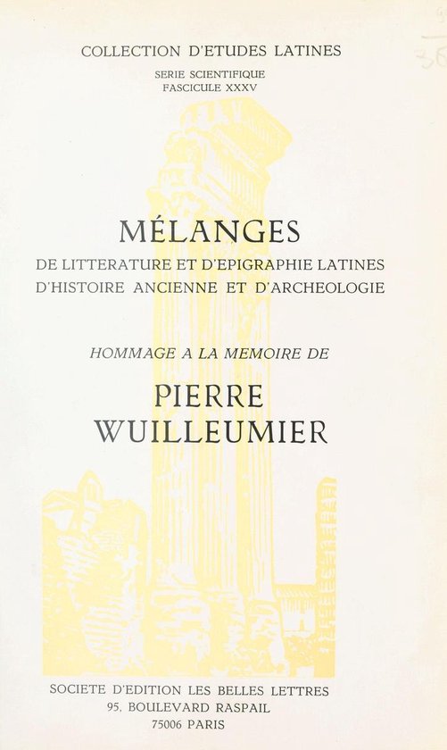 Mélanges de littérature et d'épigraphie latines, d'histoi ... - cover