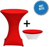 Cover Up Statafelrok Stretch, met rits - Ø80-85cm - Incl. Topcover - Rood