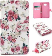 iCarer Flowers print wallet case hoesje Samsung Galaxy S6 Edge