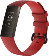 KELERINO. Siliconen bandje voor Fitbit Charge 3 / Charge 4 Rood - Large