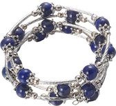 Blauw edelstenen wikkelarmband Tibetan 5 Loops Lapis Lazuli