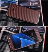 Xssive - 2x Sticker wrap Carbon Print voor Samsung Galaxy S7 Edge - Bruin