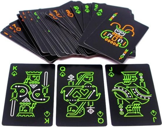 Thumbnail van een extra afbeelding van het spel Speelkaarten glow in the dark (groen)