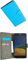 Motorola Moto G5 Hoesje P Wallet Bookcase Turquoise