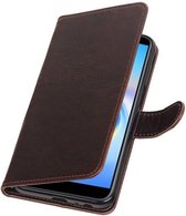 Pull Up Bookstyle voor Samsung Galaxy J6 Plus Mocca