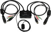 StarTech 2-poorts USB HDMI-kabel KVM-switch met audio en remote switch – met USB-voeding