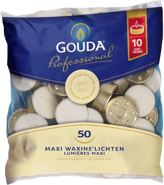 Gouda Maxilichten 10 uur zak 50 24/60 Wit (per 3 stuks) | bol.com
