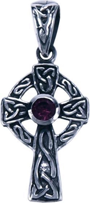 Grazen vervagen voetstuk Zilveren Keltisch Kruis ketting hanger - paars kristal | bol.com