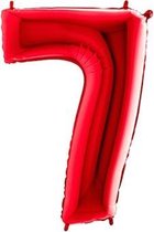Folieballon cijfer 7 rood (100cm)