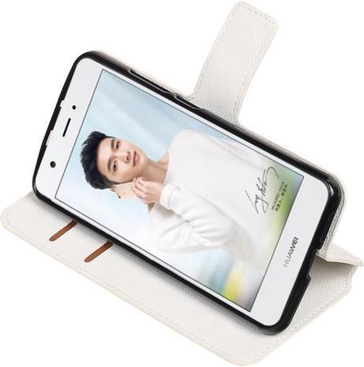 BestCases.nl Wit Huawei Nova Plus TPU wallet case booktype hoesje HM Book