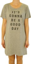 Gino Santi Bigshirt, Slaap T-shirt: Grijs melange It's Gonna be a Good Day