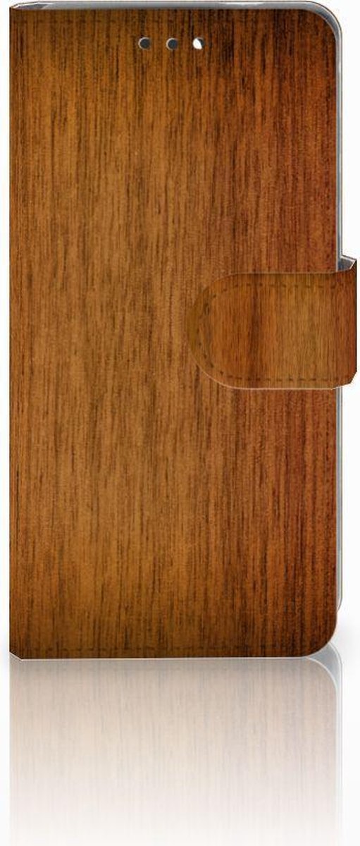 Nokia 3.1 (2018) Book Style Case Donker Hout