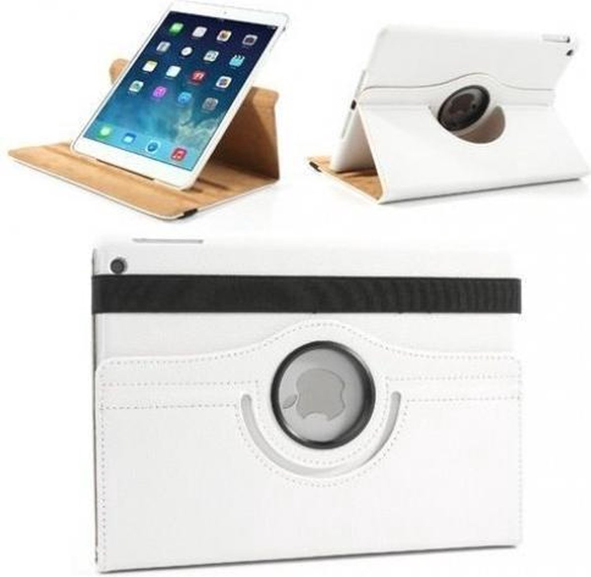 Apple iPad Mini / 2 / 3 Swivel Case 360 graden Draaibare Beschermhoes Tablethoes Cover Hoes met Multi-stand - Kleur Wit