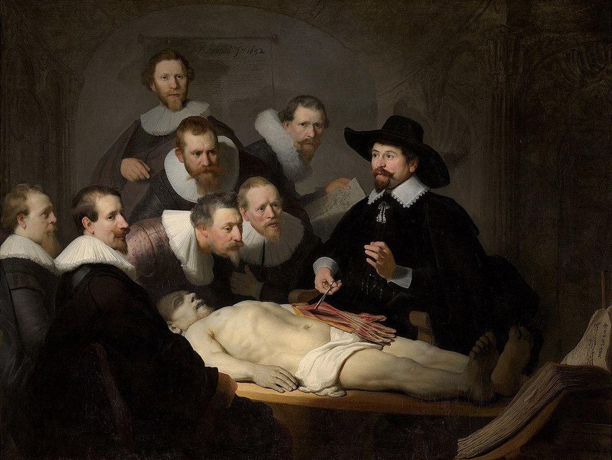 Poster Anatomische Les - Rembrandt van Rijn - Large 50x70 - Gouden Eeuw
