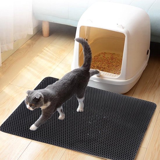 Kattenbakmat - Grit Opvanger - 45 x 60 - Waterdicht - Kattenmat Met Filter - Kattenbak Accessoires - Kat Benodigheden - Cat Litter Mat - Dubbele Laag