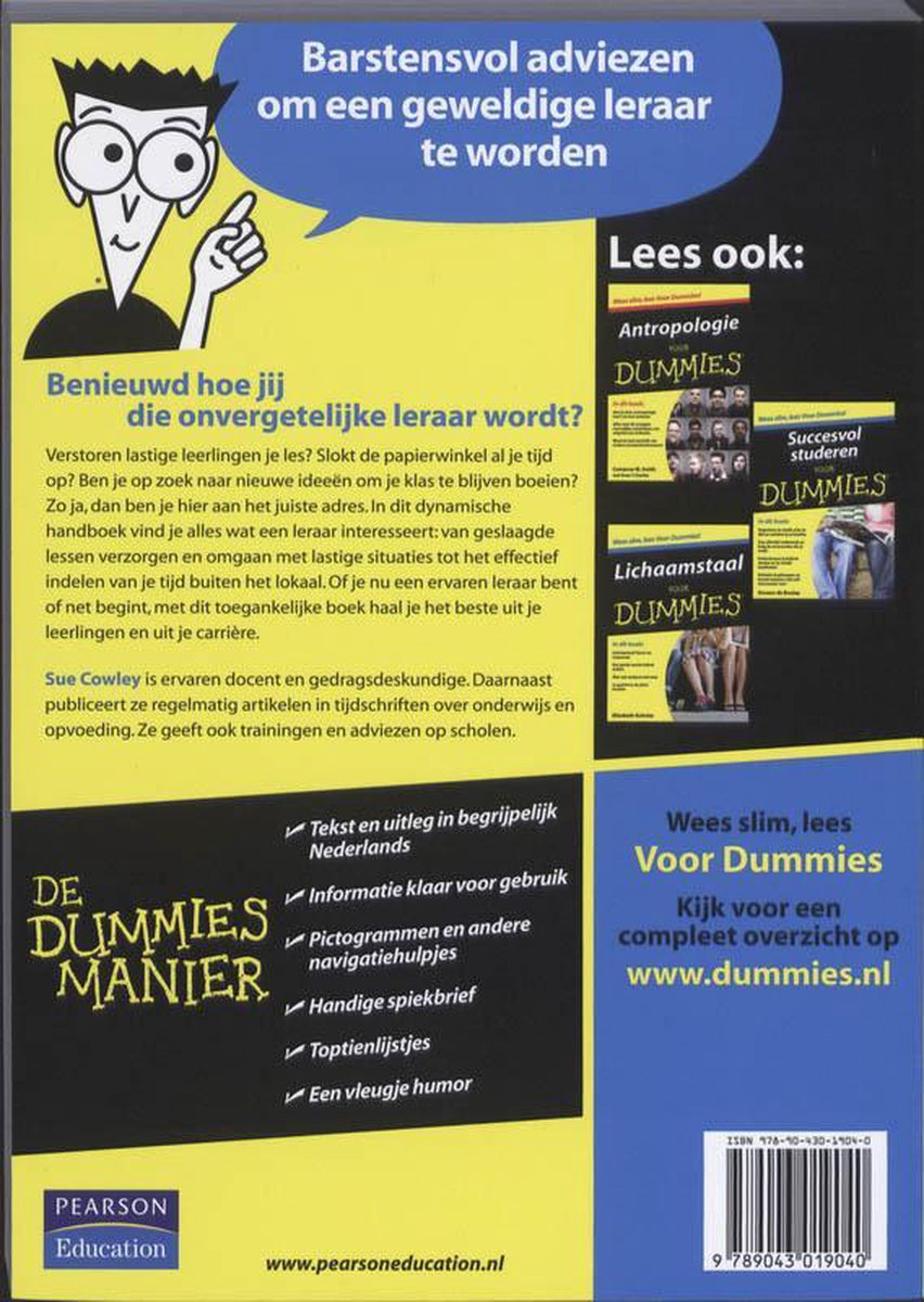 Voor Dummies - Lesgeven voor Dummies - back cover