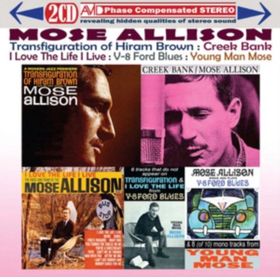 Mose Allison 2CD-album met vier klassieke albums, getoond in collage met portretten en albumhoezen.