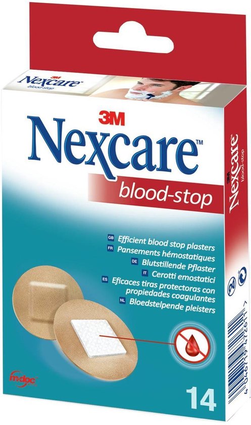 Nexcare™ Blood-Stop Bloedstop pleisters, beigeig, 14 ronde pleisters,  N1714NS | bol.com