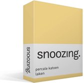 Snoozing - Laken - Tweepersoons - Percale katoen - 200x260 cm - Geel