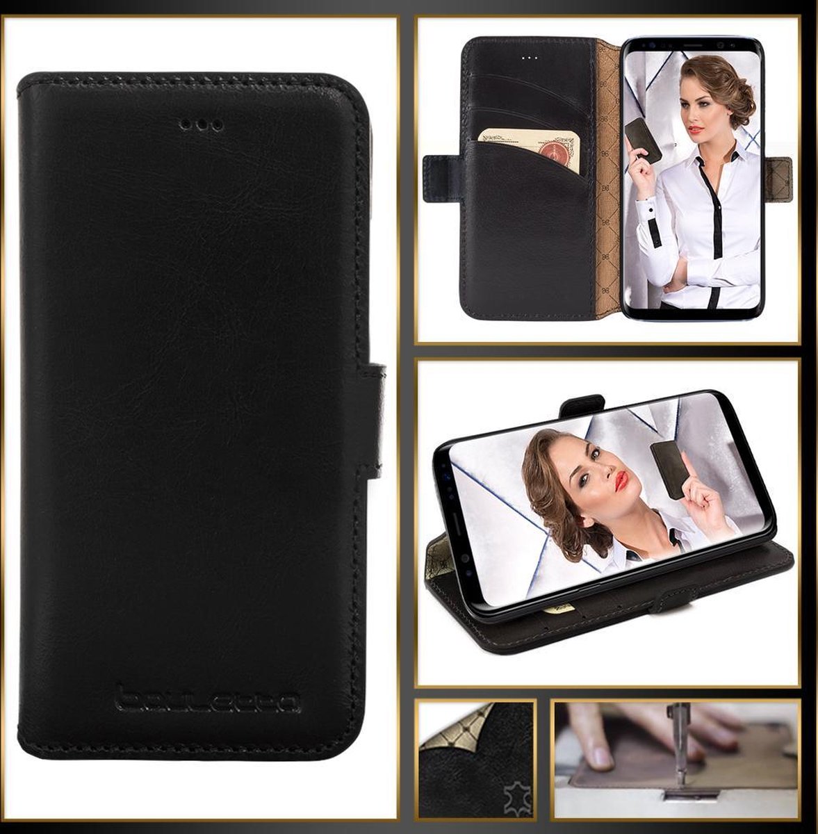Bouletta geschikt voor Samsung Galaxy S8 Plus lederen BookCase hoesje - Rustic Black