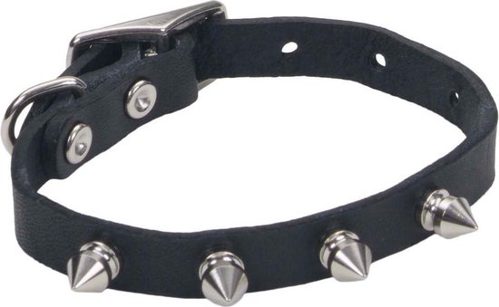 Contractie vermijden schotel Leren halsband met spikes. Xtra Small (Nek 15-20cm) | bol.com