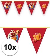 10x Sinterklaas slinger / vlaggenlijn - 600 cm - Sint versiering