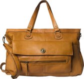 Pieces Totally Royal Leather Travel Bag - Cognac - Maat ONE SIZE