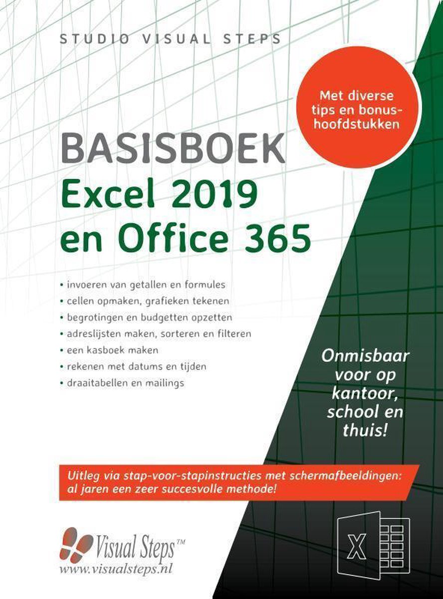 Basisboek Excel 2019, 2016 en Office 365 - Studio Visual Steps