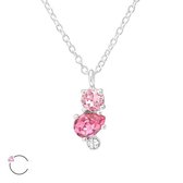 Amanto Ketting Ezgi - 925 Zilver E-Coating - Swarovski® -  6x11mm - 45cm