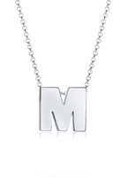 Elli Halsketting letter M initialen trend minimal 925 zilver