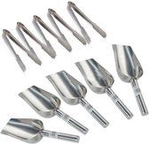 Snoepschep en keukentang set - RVS - 2x5 stuks
