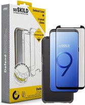 SoSkild Samsung Galaxy S9 Defend Heavy Impact Case Smokey Grey and Tempered Glass Transparent