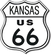 Metalen Wandbord Route 66 - KANSAS