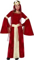 Rood met goud koninginnen kostuum voor meisjes - Verkleedkleding - Maat 122/134