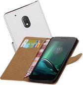 Bookstyle Wallet Case Hoesjes voor Moto G4 Play Wit