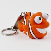 Leuk kado met naam sleutelhanger  pop out nemo - oranje