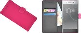 Sony Xperia XZ Premium Roze effen Wallet Bookcase Hoesje