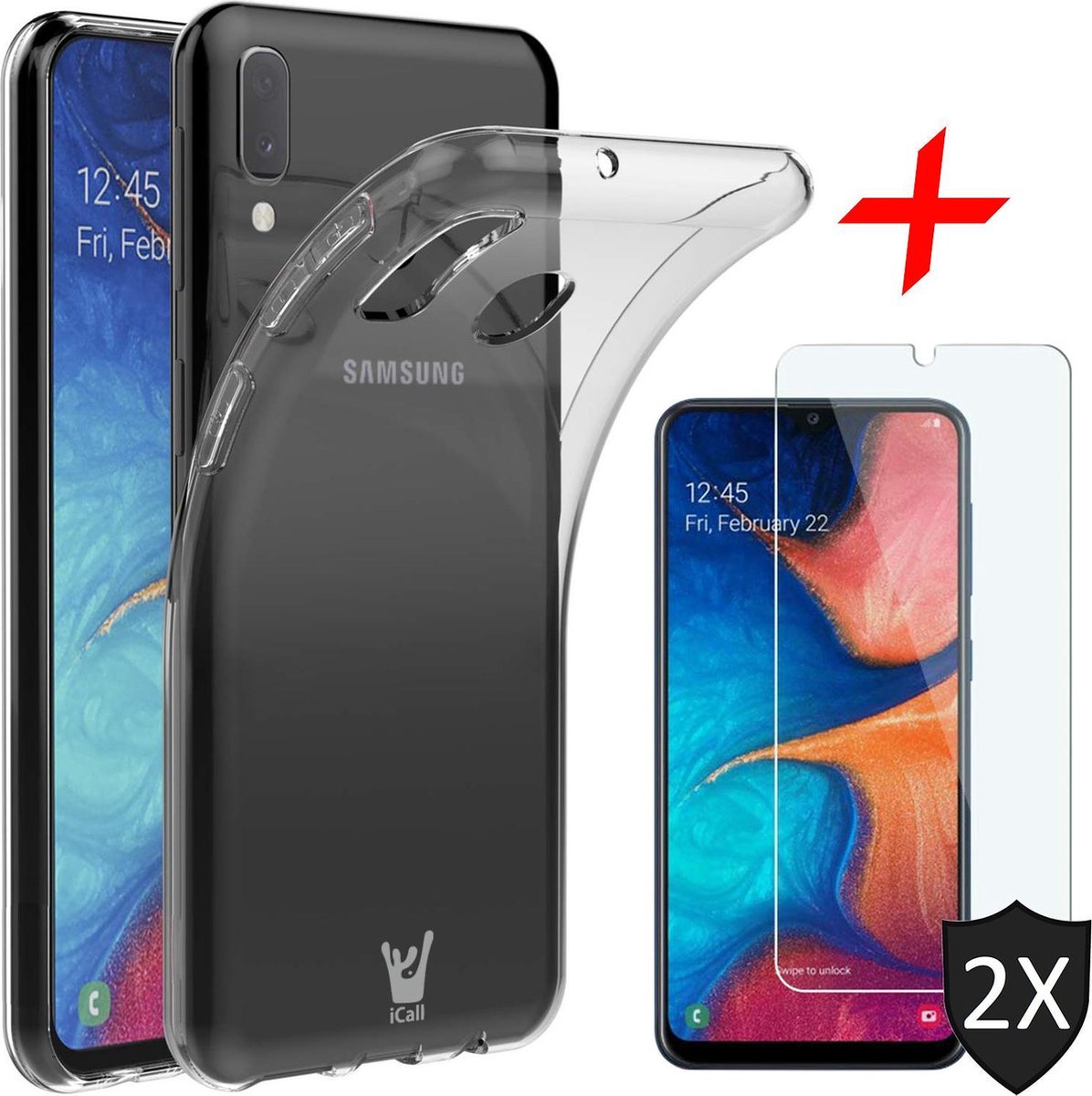 Hoesje geschikt voor Samsung Galaxy A20e - Transparant + Screen Protector