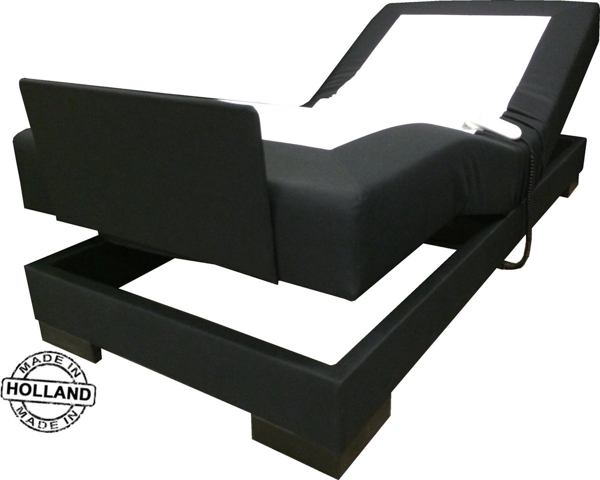 Slaaploods.nl Single - Elektrisch Boxspring Onderstel - 90x210x40 cm - Zwart