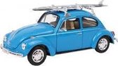 Volkswagen Beetle met Surfplank Blauw 1-24 Welly