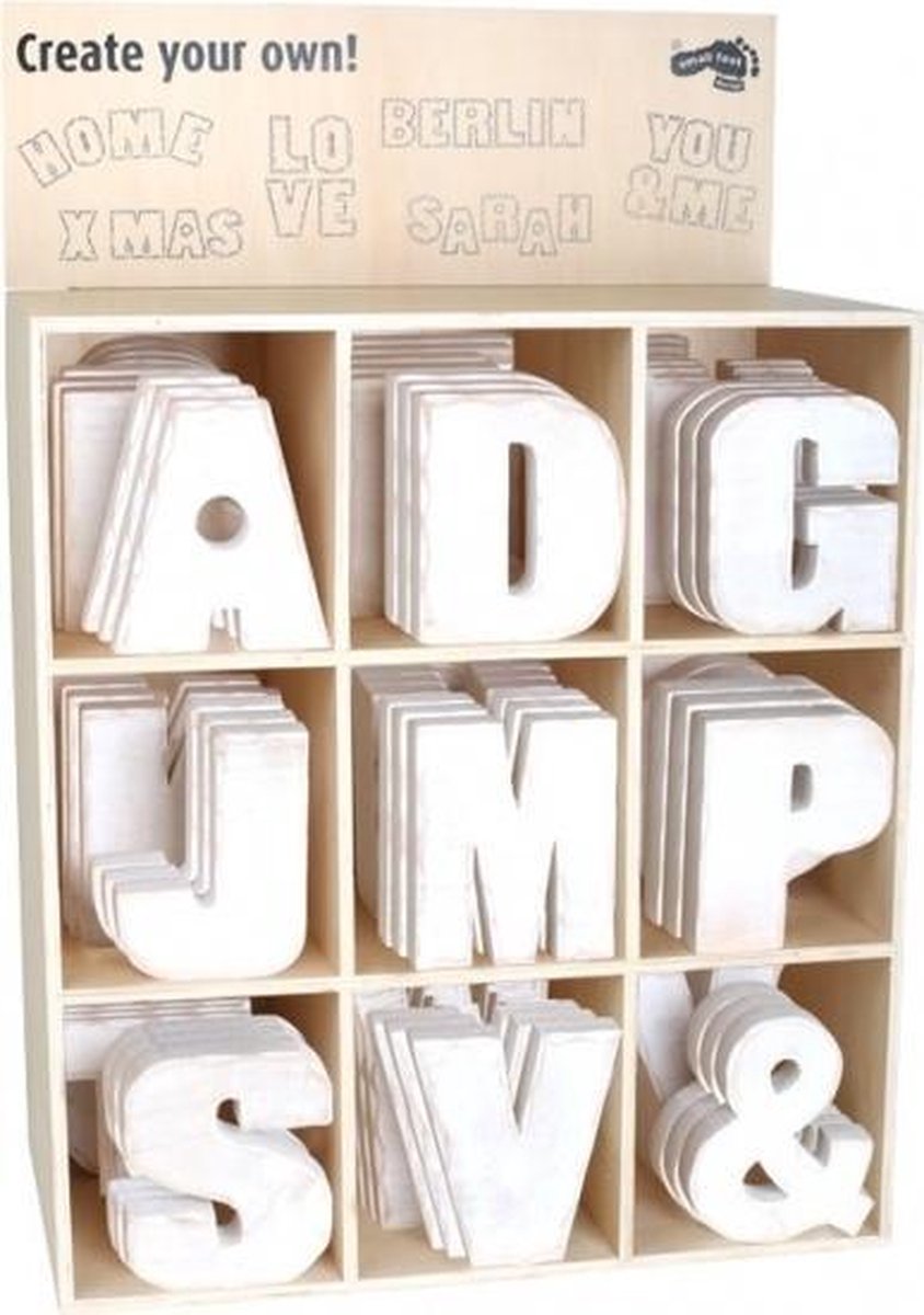 Small Foot Display Met Houten Letters Groot 80delig